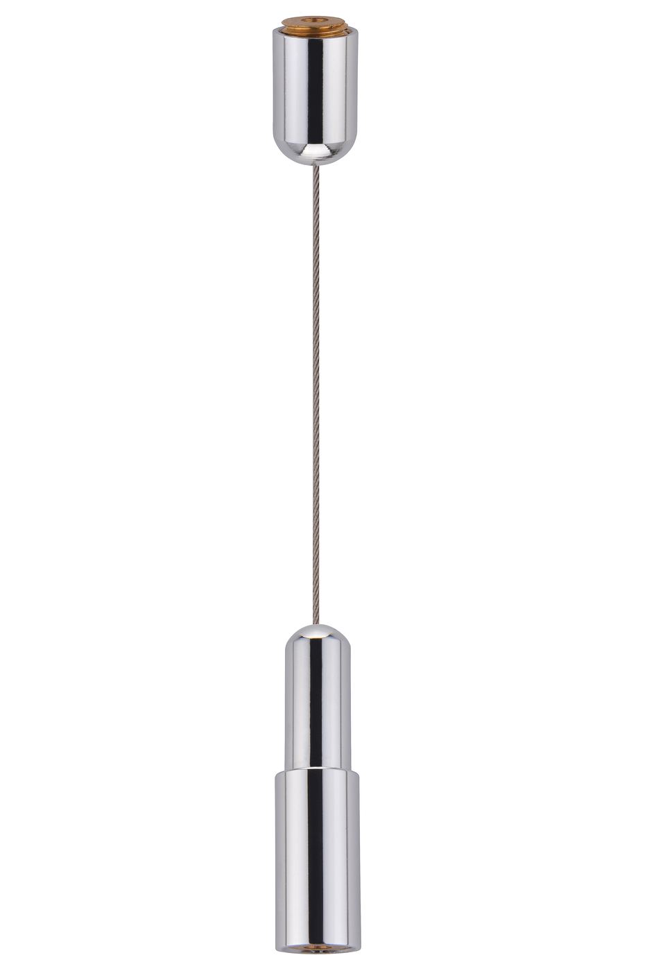 CF6-KIT ceiling-to-floor display kit in Polished Chrome — ceiling anchor, 4m stainless cable, and bottom panel gripper