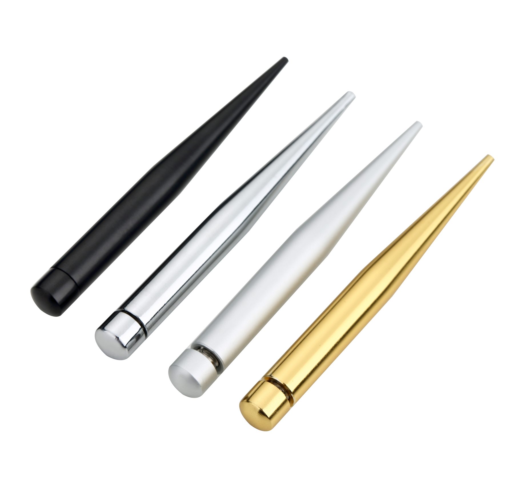 Table top sign standoffs in black, chrome, satin, and gold finishes