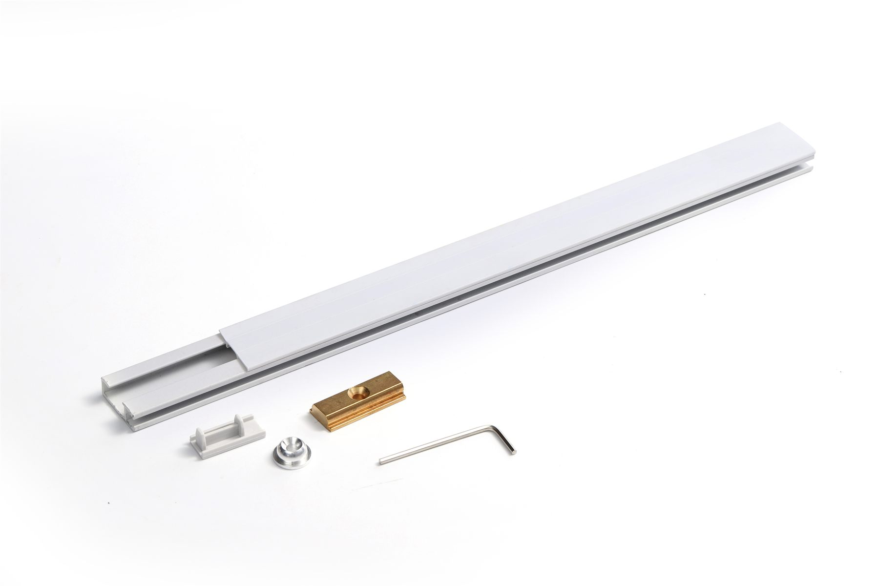 Click Track picture hanging rail system with cable hangers and accessories
