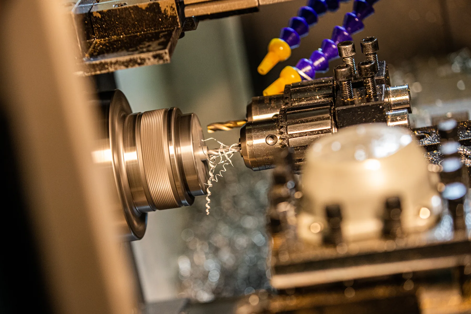 CNC machining in operation