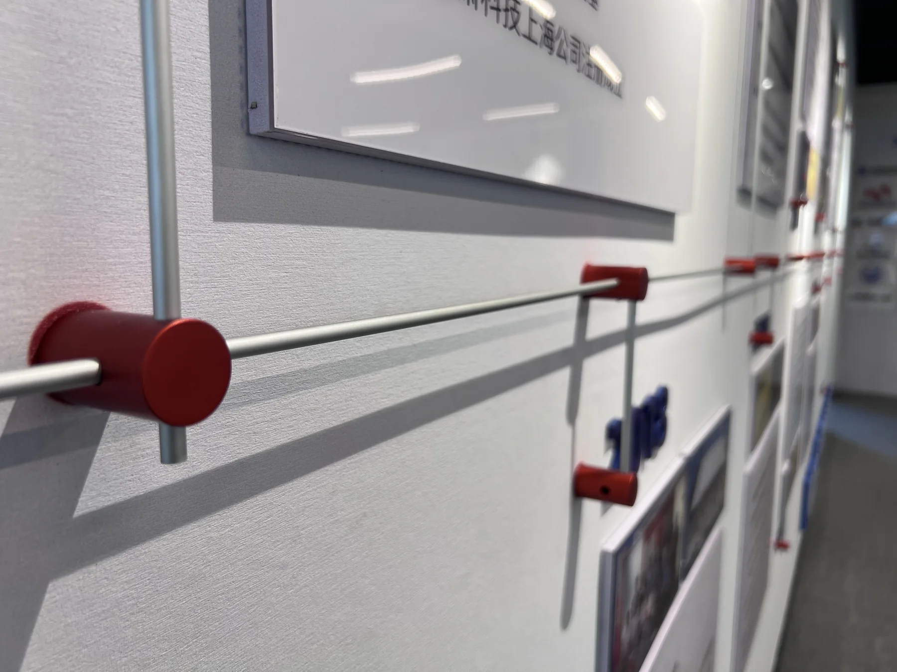 Rod system installed for a company honor wall in Shanghai China